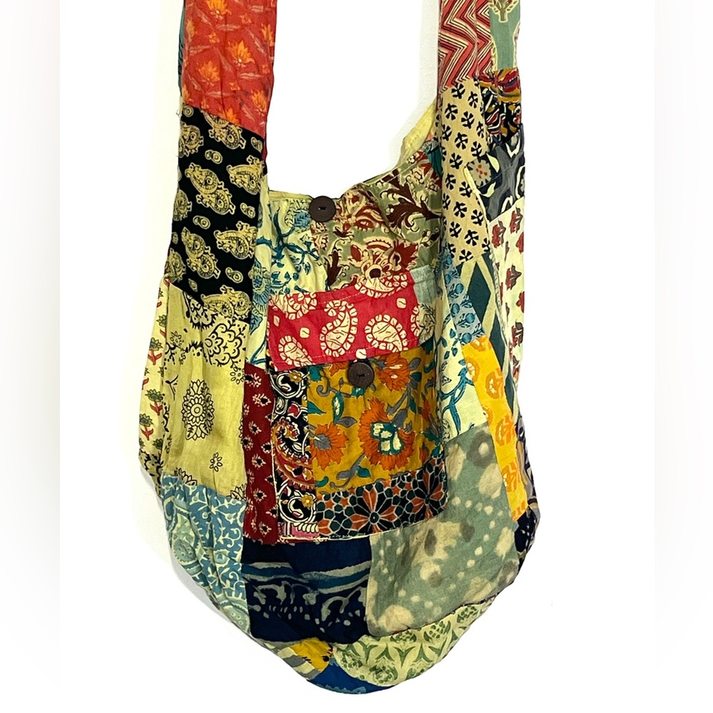 Gypsy Rose patchwork hobo crossbody bag, hippie, bohemian pockets